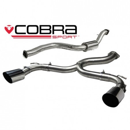 Echappement COBRA Sport pour FORD Focus RS (MK2) apres catalyseur (Catback) sans silencieux diam 76mm