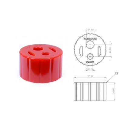 Silent bloc Echappement Universel longueur 65.17mm