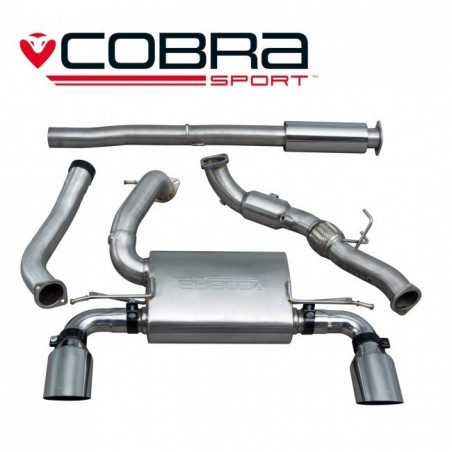 Echappement COBRA Sport avec cata sport pour FORD Focus RS MK3. Diametre 76.2 mm