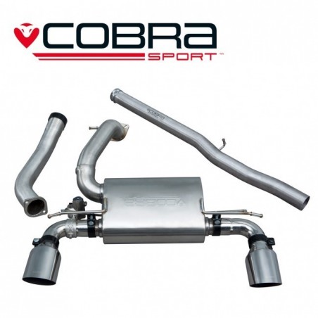 Echappement avec valve COBRA Sport aprÃ¨s catalyseur (Catback) pour FORD Focus RS MK3. Diametre 76.2 mm