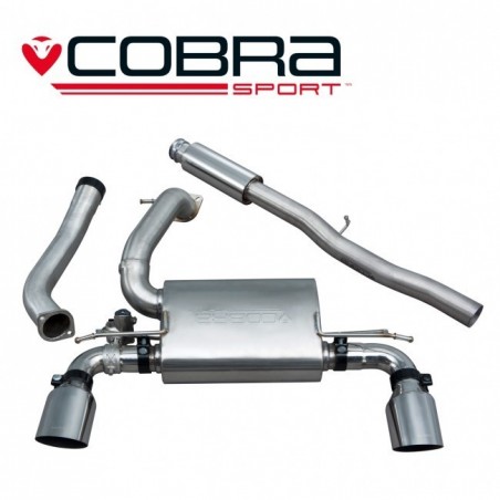Echappement avec valve COBRA Sport aprÃ¨s catalyseur (Catback) pour FORD Focus RS MK3. Diametre 76.2 mm