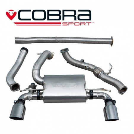 Echappement avec valve COBRA Sport avec decata pour FORD Focus RS MK3. Diametre 76.2 mm