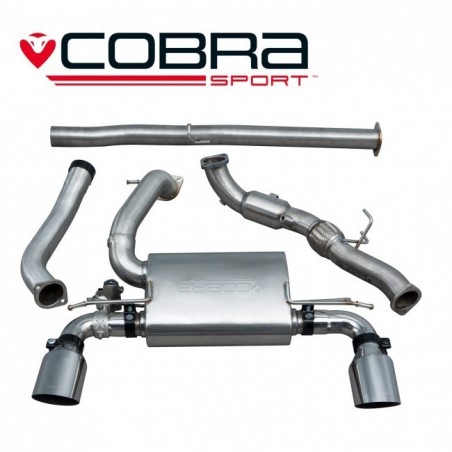 Echappement avec valve COBRA Sport avec cata sport FORD Focus RS MK3. Diametre 76.2 mm