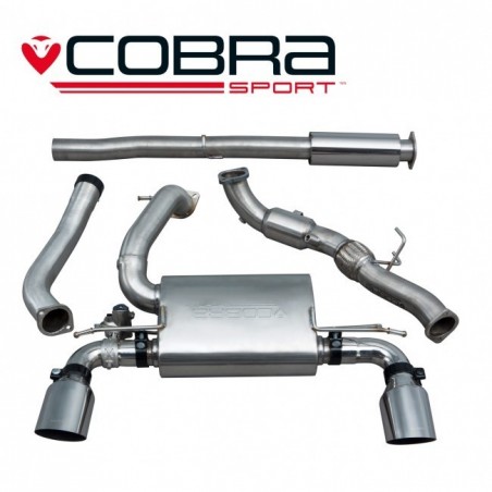 Echappement avec valve COBRA Sport avec cata sport pour FORD Focus RS MK3. Diametre 76.2 mm