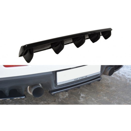 MAXTON CENTRAL ARRIÈRE SPLITTER Mitsubishi Lancer Evo X (avec barres verticales)