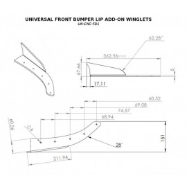 MAXTON UNIVERSEL LAME DU PARE-CHOCS AVANT WINGLETS