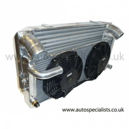AIRTEC Intercooler and Radiator Combination - Includes Fans - Silver Finish