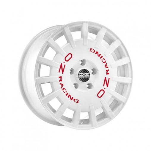 OZ Rally Racing 18x8" 5x100 ET45, Blanc, Lettres Rouges