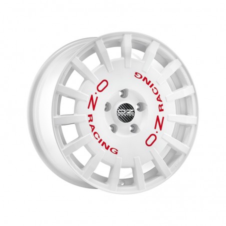 OZ Rally Racing 18x8" 5x100 ET45, Blanc, Lettres Rouges