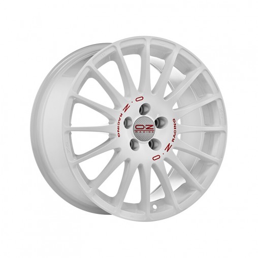 OZ Superturismo WRC 17x8" 5x100 ET35, Blanc, Lettres Rouges