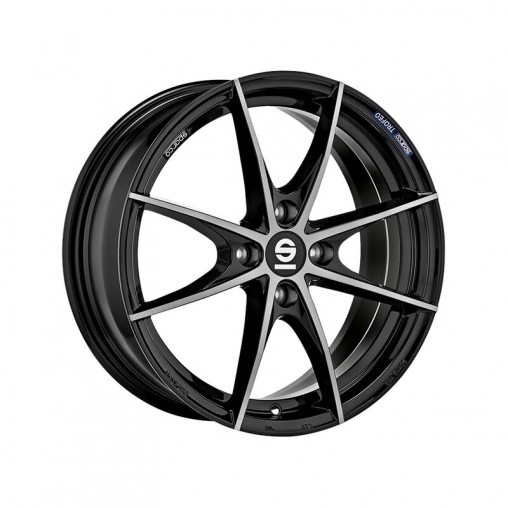 Sparco Trofeo 4 16x6.5" 4x100 ET37, Noir Brillant / Poli