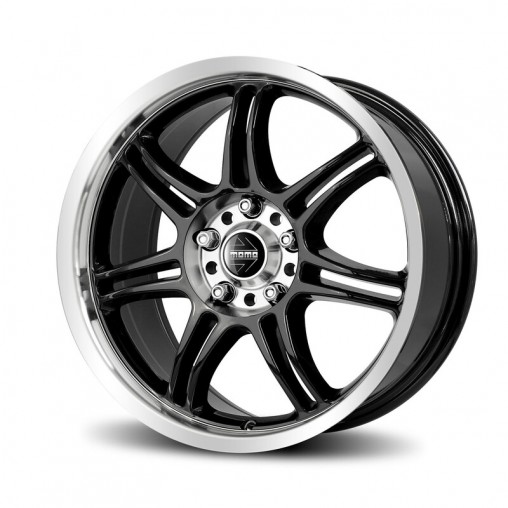 Momo RPM Evo 16x7" 5x114.3 ET45, Noir Brillant, Bord Poli Momo RPM Evo 16x7" 5x114.3 ET45, Noir Brillant, Bord Poli