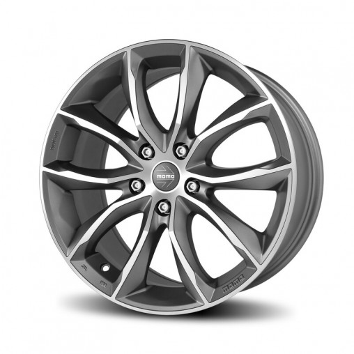 Momo Screamjet Evo 17x8" 5x120 ET42, Gris Anthracite, Branches Polies Momo Screamjet Evo 17x8" 5x120 ET42, Gris Anthracite, Branches Polies