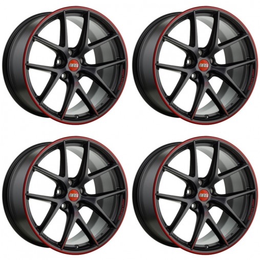 Lot de 4x BBS CI-R 19x8.5" 5x112 ET32 Nürburgring Edition, Noir Mat / Liseret Rouge Lot de 4x BBS CI-R 19x8.5" 5x112 ET32 Nürburgring Edition, Noir Mat / Liseret Rouge