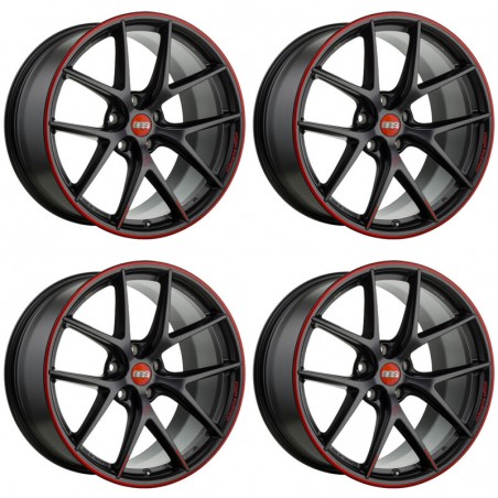 Lot de 4x BBS CI-R 19x8.5" 5x112 ET32 Nürburgring Edition, Noir Mat / Liseret Rouge