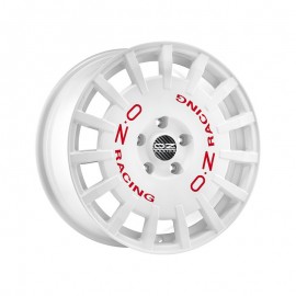 OZ Rally Racing 17x7" 4x108 ET18, Blanc, Lettres Rouges