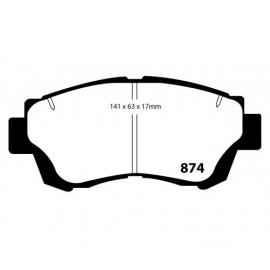 Plaquettes de Frein Avant EBC YellowStuff pour Toyota Aristo 3.0 de 1991 à 1997 (DP4874R)