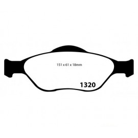 Plaquettes de Frein Avant EBC Ultimax pour Mazda 2 de 2003 à 2007 (DP1320)