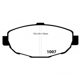 Plaquettes de Frein Avant EBC GreenStuff pour Toyota Aristo 3.0 Twin Turbo Vertex (JZS147) de 1991 à 1993 (DP21007)