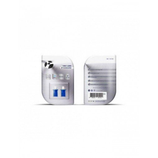 2 ampoules LED T10 W5W 4LED 3mm bleu 12V 0,40W