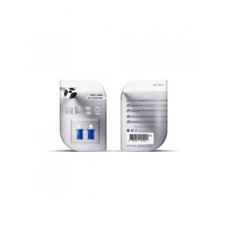 2 ampoules LED T10 W5W 4LED 3mm bleu 12V 0,40W