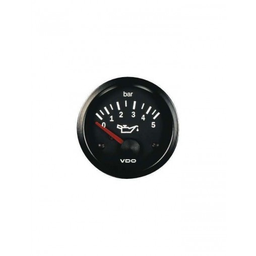 Manomètre VDO Pression Huile 0-5 Bars Diamètre 52 Fond Noir Manomètre VDO Pression Huile 0-5 Bars Diamètre 52 Fond Noir
