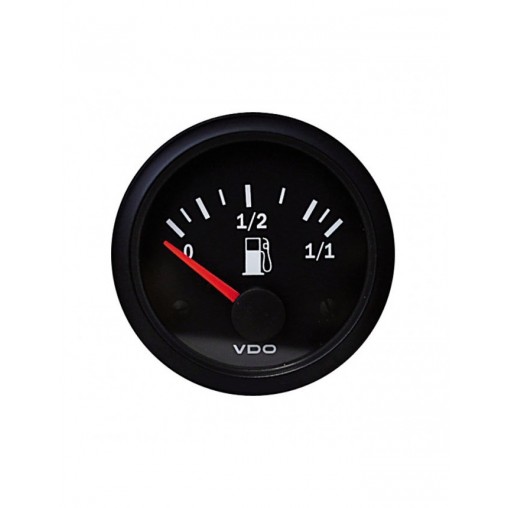 Manomètre VDO Niveau Essence Tubulaire Vision Diamètre 52 Fond Noir Manomètre VDO Niveau Essence Tubulaire Vision Diamètre 52 Fond Noir