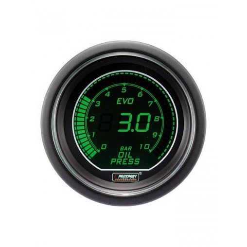 Manomètre Digital Pro-Sport Pression d'Huile 52mm 0 à 7Bar Vert/Blanc Manomètre Digital Pro-Sport Pression d'Huile 52mm 0 à 7Bar Vert/Blanc