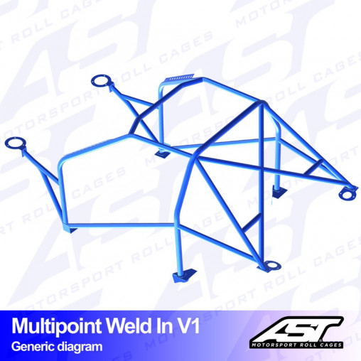 Arceau 10 Points à Souder AST Rollcages V1 pour Peugeot 206 - FIA