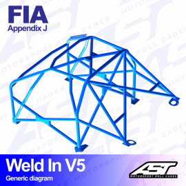 Arceau 8 Points à Souder AST Rollcages V5 pour Peugeot 206 - FIA