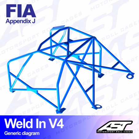 Arceau 8 Points à Souder AST Rollcages V4.2 pour Peugeot 206 - FIA