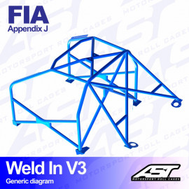 Arceau 8 Points à Souder AST Rollcages V4.1 pour Peugeot 206 - FIA