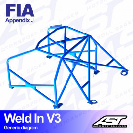 Arceau 8 Points à Souder AST Rollcages V3 pour Peugeot 206 - FIA