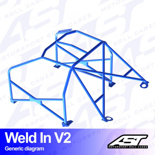 Arceau 8 Points à Souder AST Rollcages V2 pour Peugeot 206 - FIA Arceau 8 Points à Souder AST Rollcages V2 pour Peugeot 206 - FIA