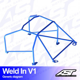 Arceau 8 Points à Souder AST Rollcages V1 pour Peugeot 206 - FIA