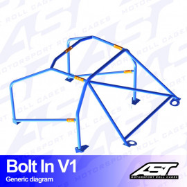 Arceau 6 Points à Boulonner AST Rollcages V1 pour Peugeot 206 - FIA