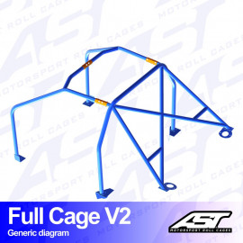 Arceau 6 Points à Boulonner AST Rollcages V2 pour Peugeot 206