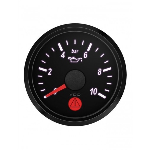 Manomètre Pression Huile VDO SingleViu Diamètre 52mm Fond Noir 0-10Bars Manomètre Pression Huile VDO SingleViu Diamètre 52mm Fond Noir 0-10Bars