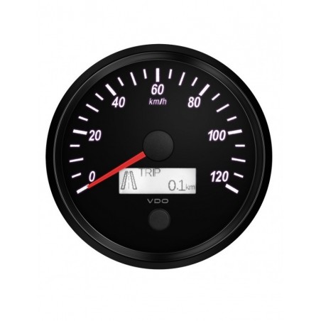Compteur de vitesse VDO SingleViu™ Diamètre 80 Fond Noir 200KM/H