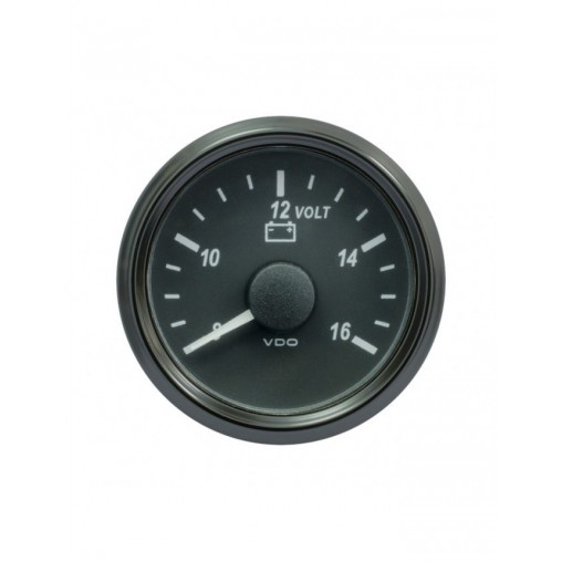 Voltmètre VDO SingleViu Diamètre 52mm Fond Noir 8V/16V Voltmètre VDO SingleViu Diamètre 52mm Fond Noir 8V/16V