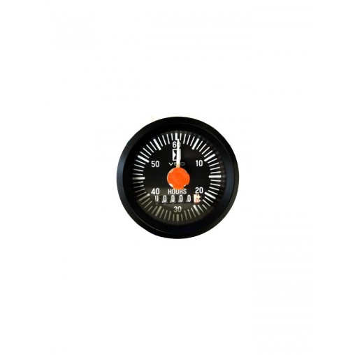 Horamètre VDO Diamètre 52 12V Fond Noir Compteur d'Heures