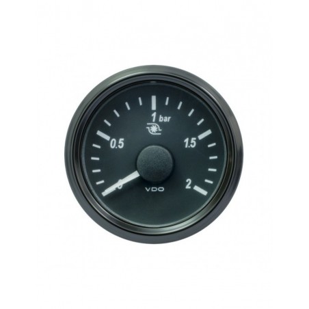 Manomètre Pression Turbo VDO SingleViu™ 0-2Bars Diamètre 52 Fond Noir