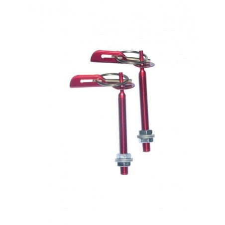 Attaches Capot Type Dakar en Aluminium Rouge (la paire)