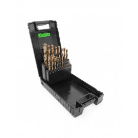 Coffret assortiment de forets KIELDER HSS 8% Cobalt 19 pièces (1-10 mm par incréments de 0,5 mm)