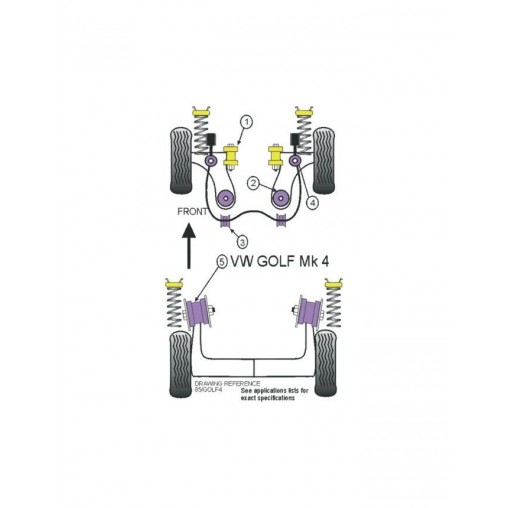 Silent-Bloc Powerflex Triangle Avant Volkswagen Golf 4 Arrière (2 Pièces)