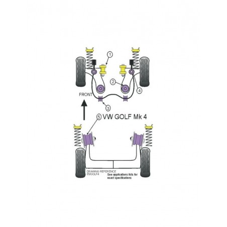 Silent-Bloc Powerflex Triangle Avant Volkswagen Golf 4 Arrière (2 Pièces)