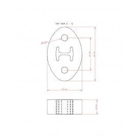 Silent blocs Powerflex Fixation Echappement 85mm 55mm