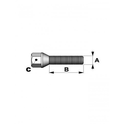 Boulons Coniques 12x125mm Longueur 40mm Tête 17mm