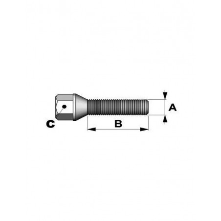 Boulons Coniques 12x125mm Longueur 40mm Tête 17mm