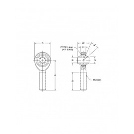 Rotule Compétition Mâle Aurora Oeil 5/8" Filetage 3/4"